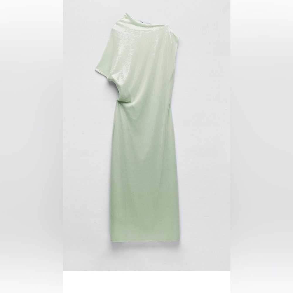 ZARA SEQUIN ASYMMETRIC KNIT DRESS LIMITED EDITION Maxi Formal - Picture 6 of 11